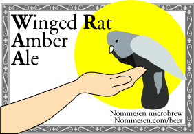 Winged Rat Amber Ale label