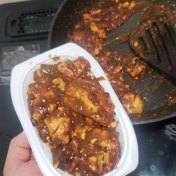 Japanese curried tofu on rice